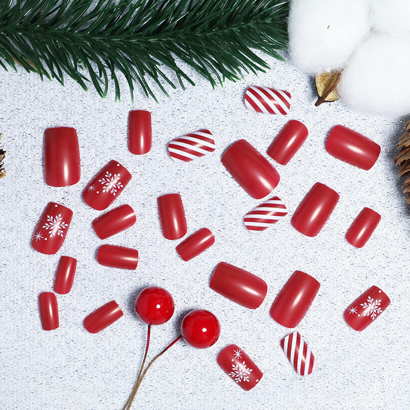 Festliches Winter-Themen Press-On Nagelkunst-Set Karnz