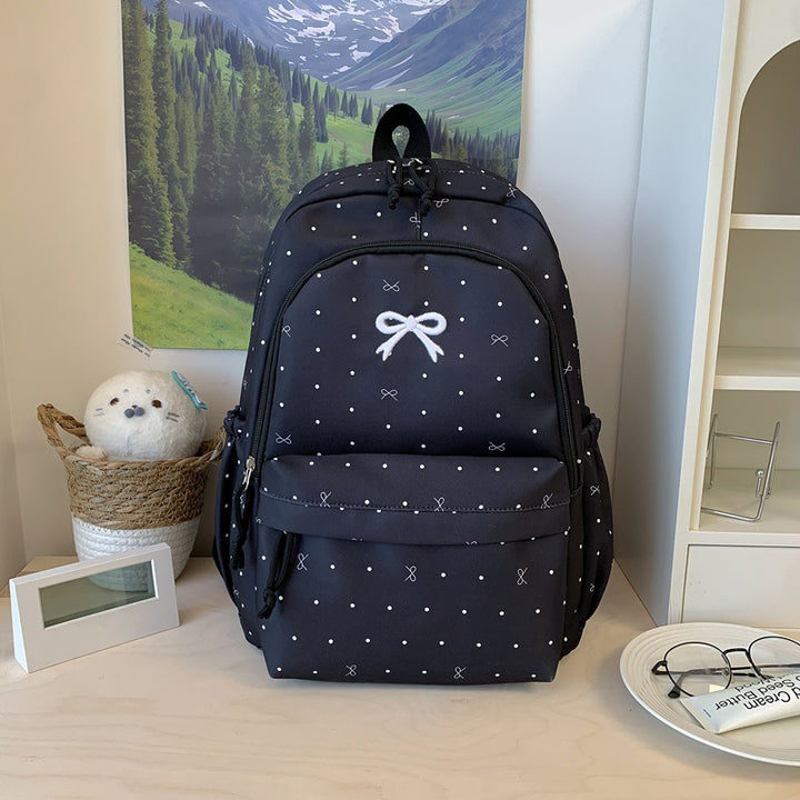 Polka-Dot-Design-Rucksack mit Mehrfachtaschen-Features Karnz