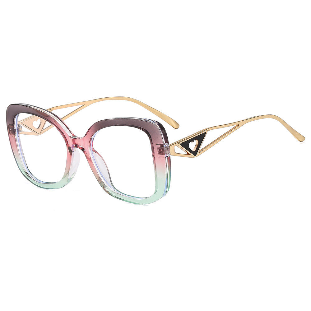 Damen modische oversized Sonnenbrille mit luxuriösem Herzdetail Karnz