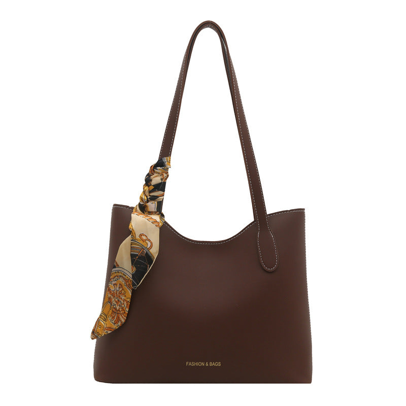 Elegante Strukturierte Tote-Handtasche mit Dekorativem Schal