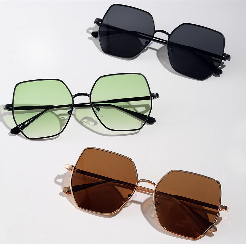 Damen modische hexagonale Sonnenbrille mit UV-Schutz Karnz