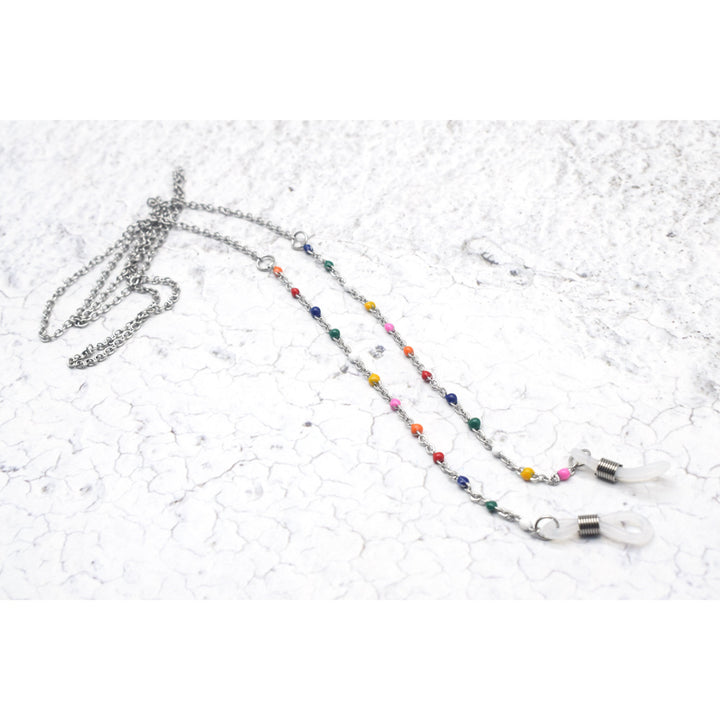 Vibrant Multi-Farbig Perlen Brillen Kette Karnz