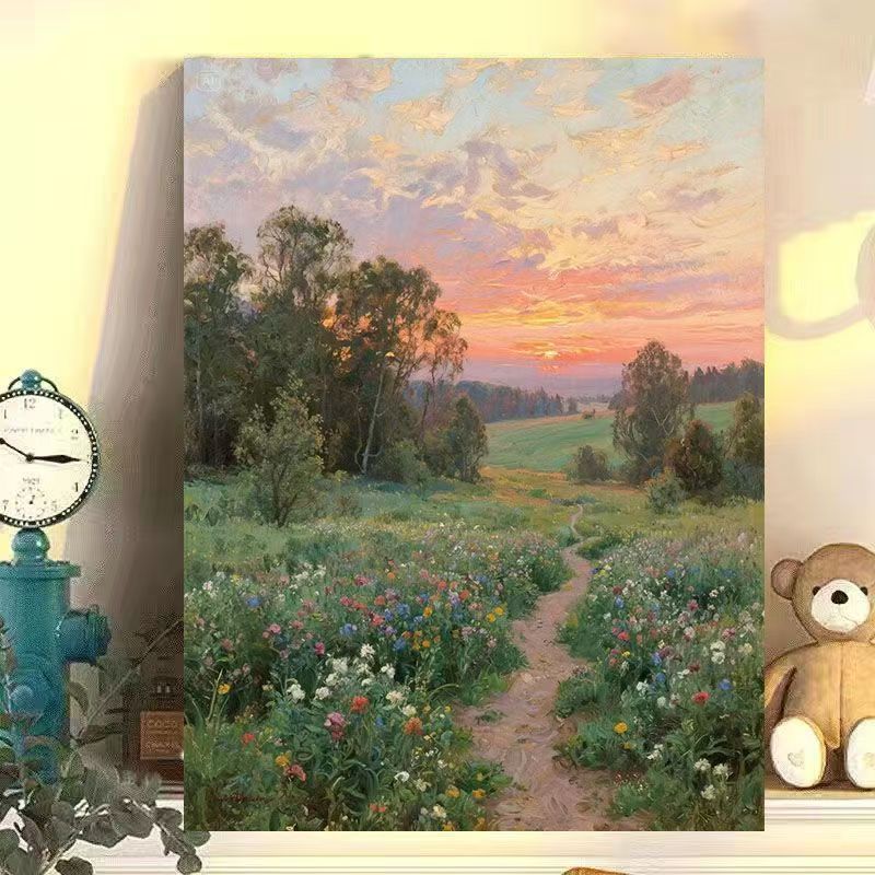 Blumen Katzen-Themen Leinwand Wandkunst Karnz