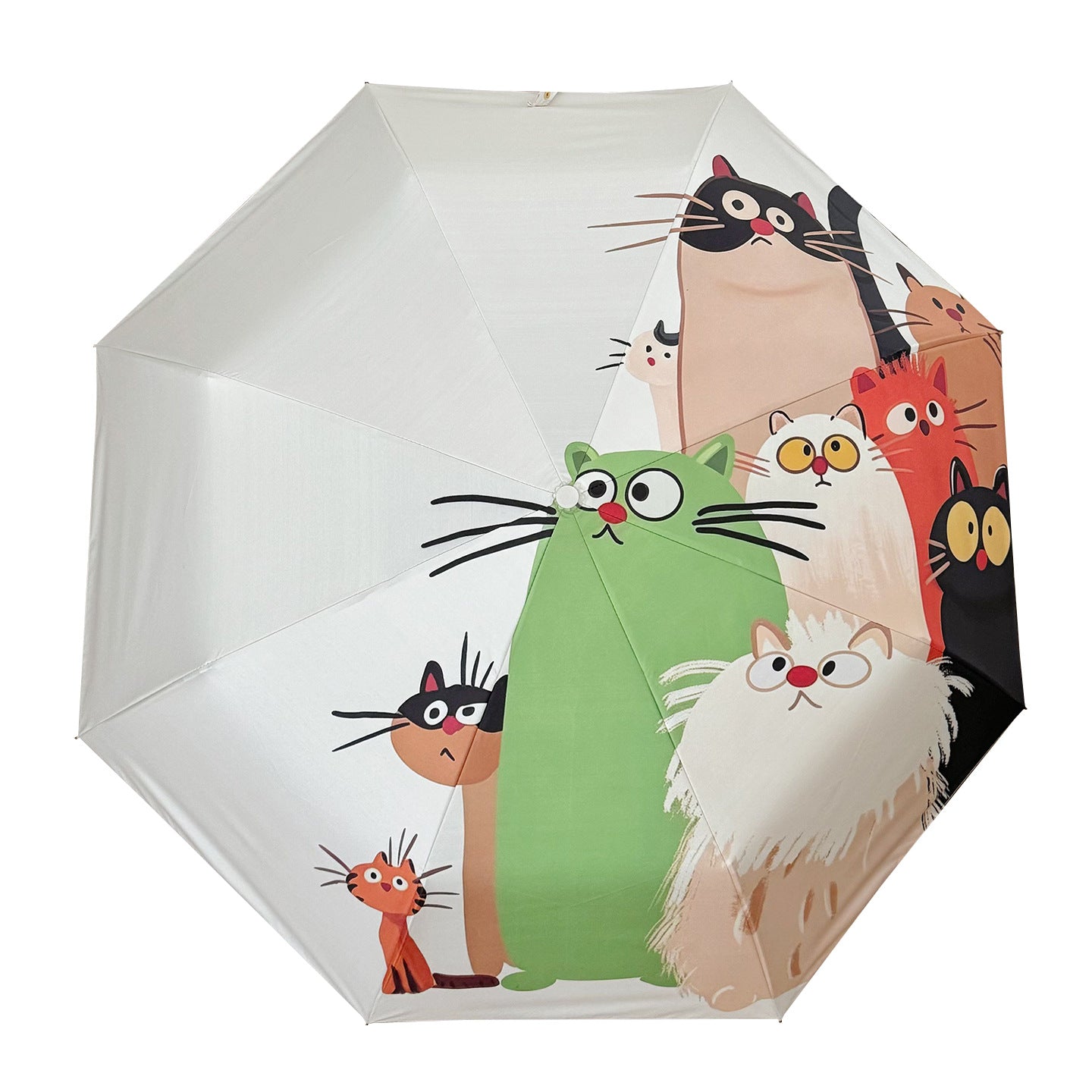 Damen Faltbarer Regenschirm mit verspieltem Katzenmotiv Karnz