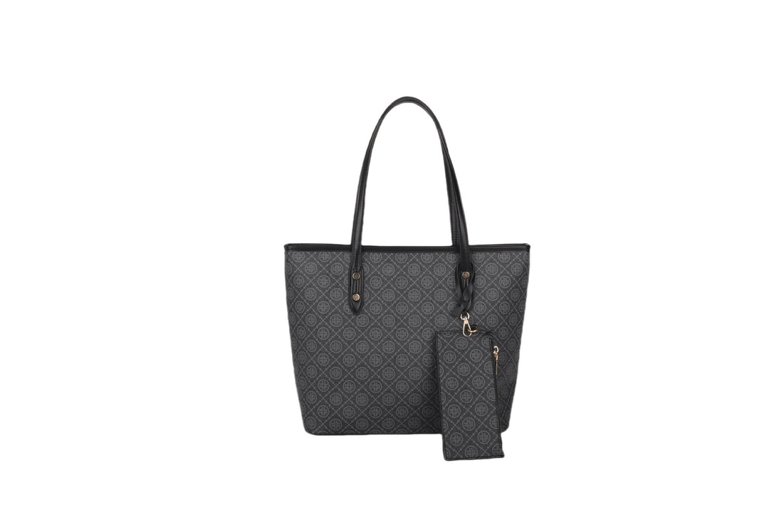 Geometrisch gemustertes Tote Bag mit abnehmbarem Reißverschlussetui
