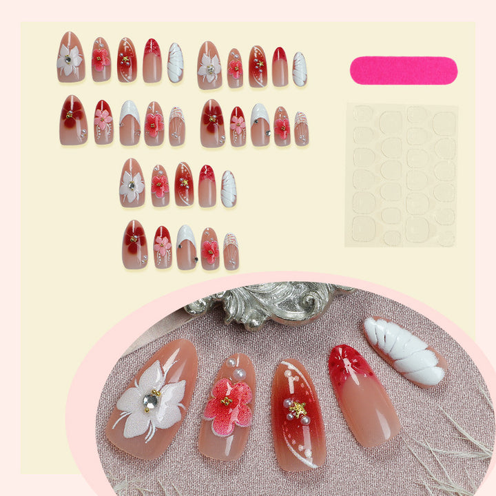 Floral Verziertes Press-On Nagelset Karnz 1788495995