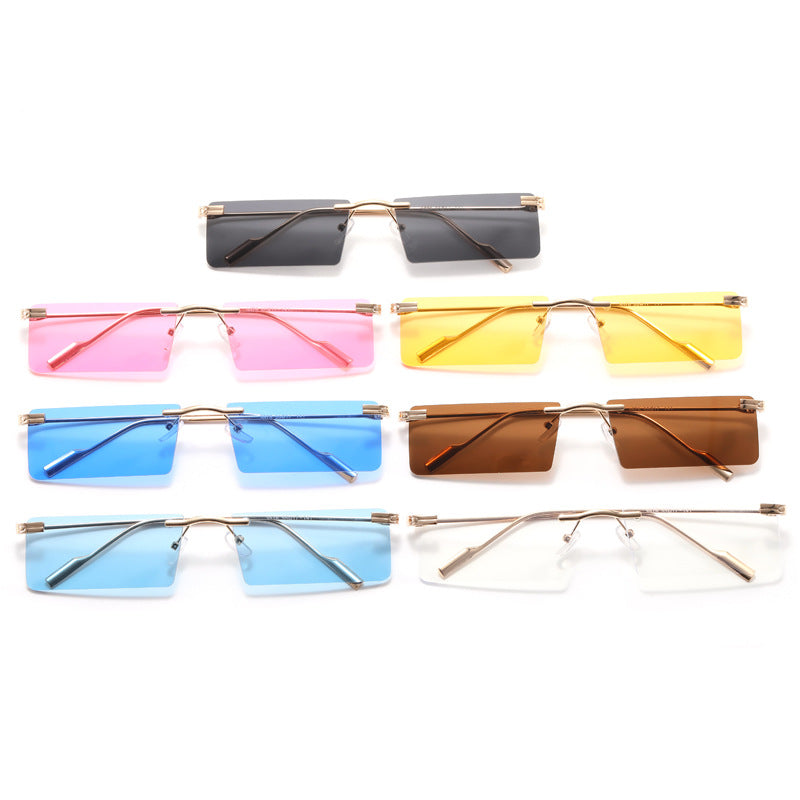 Damen Modische Rechteck-Sonnenbrille mit elegantem Metallrahmen Karnz