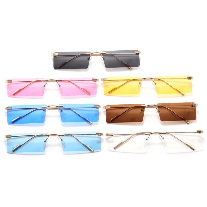 Damen Modische Rechteck-Sonnenbrille mit elegantem Metallrahmen Karnz