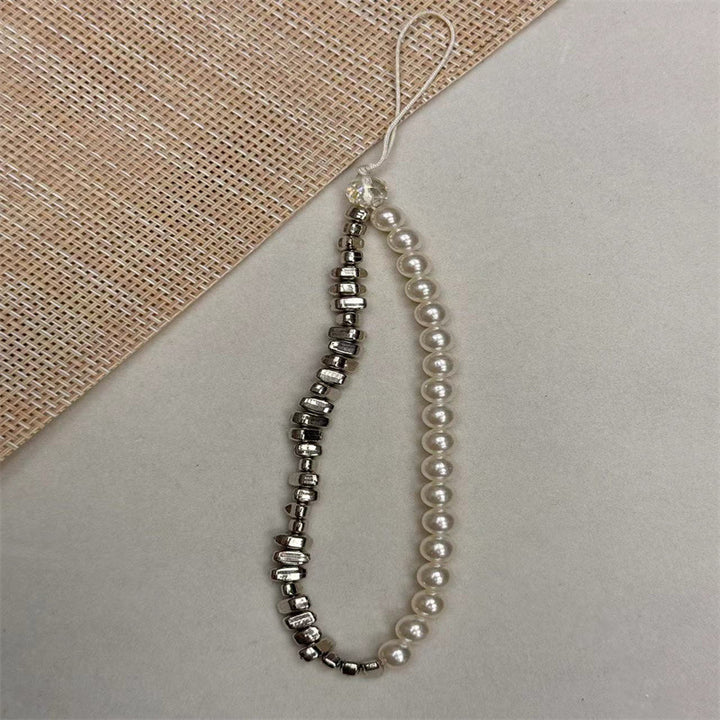 Elegante Perlen- und Metallic-Perlen-Brillen-Kette Karnz