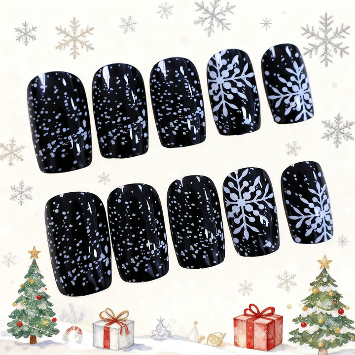 Festliche Winter-Nagelkunst Karnz