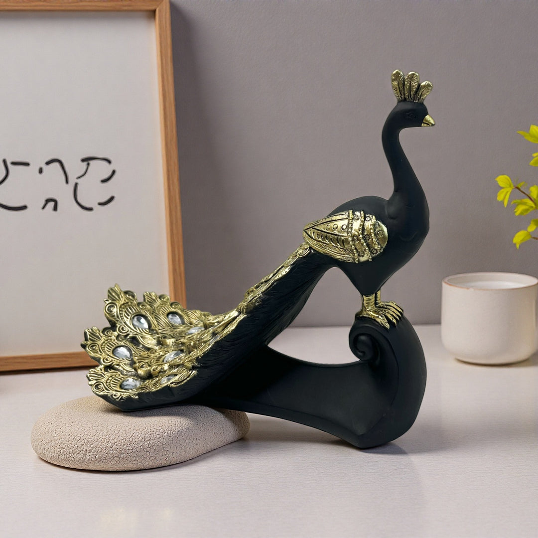 Prunkvolle Pfau Deko Skulptur Karnz