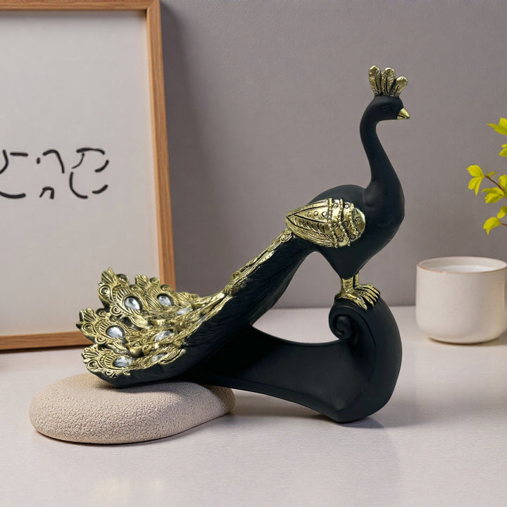 Prunkvolle Pfau Deko Skulptur Karnz