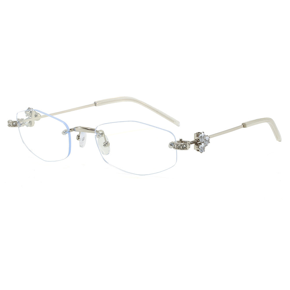 Modische Sonnenbrille Im Eleganten Rechteckdesign mit Blumigen Details Karnz