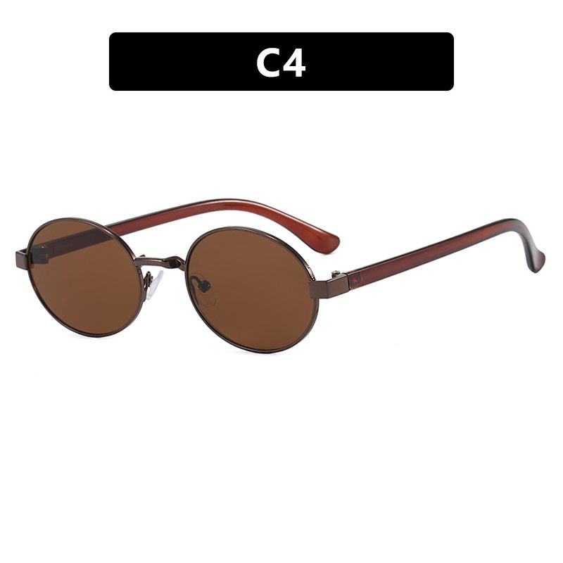 Damen runde Brille mit elegantem Metallrahmen und verstellbaren Nasenpads Karnz