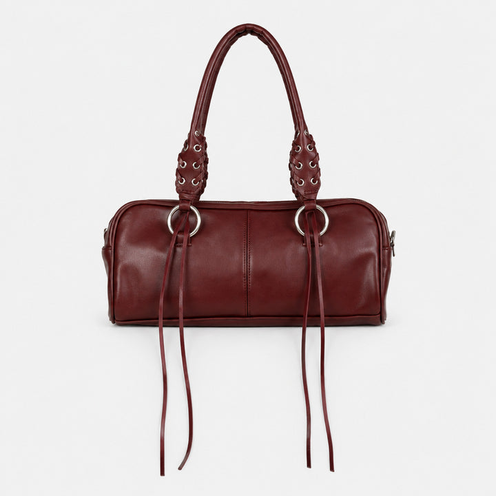 Luxuriöse Lederhandtasche mit geflochtenen Trägern