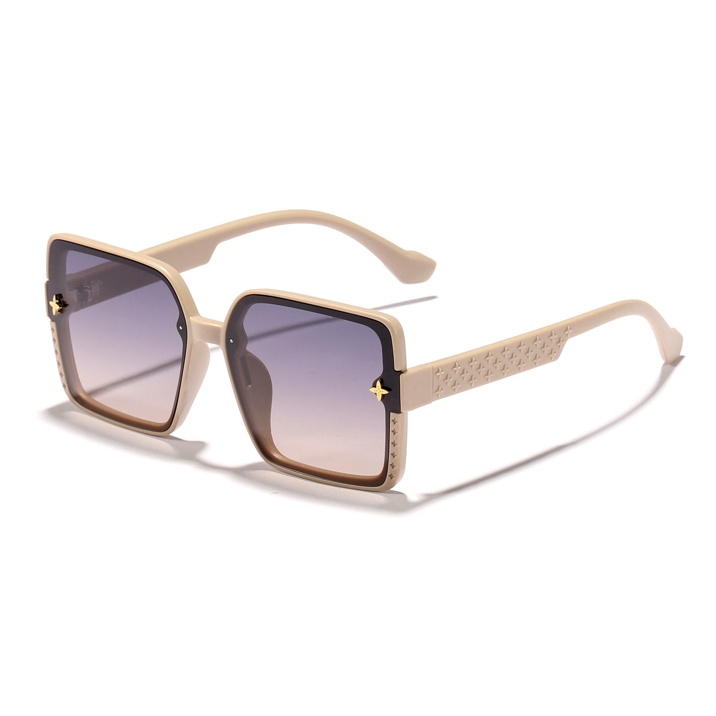 Damen modische quadratische Sonnenbrille mit verziertem Rahmen Karnz