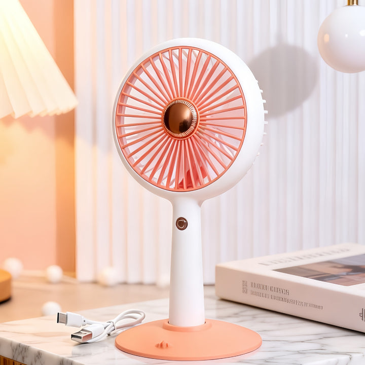Damen Tragbarer Tischventilator mit USB-Ladefunktion und elegantem Design Karnz