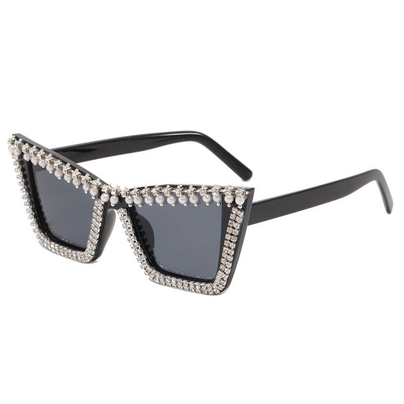 Damen Glamouröse Designer-Sonnenbrille mit funkelndem Rahmen Karnz