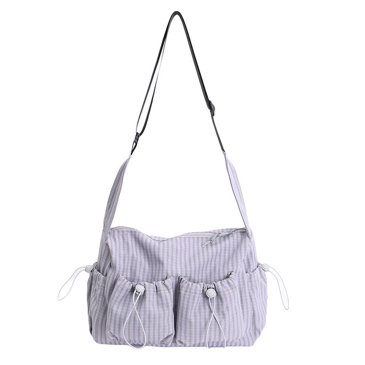 Lässige karierte Schultertasche