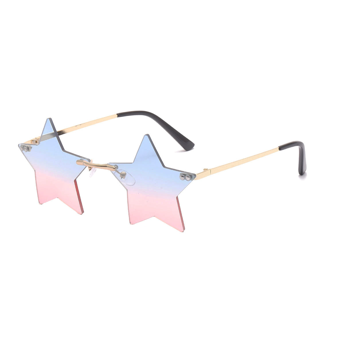 Damen auffällige Sonnenbrille mit sternförmigem Rahmen und gradienten Gläsern Karnz