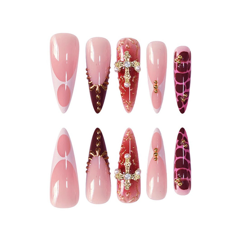 Elegantes Stiletto Press-On Nagelset Karnz