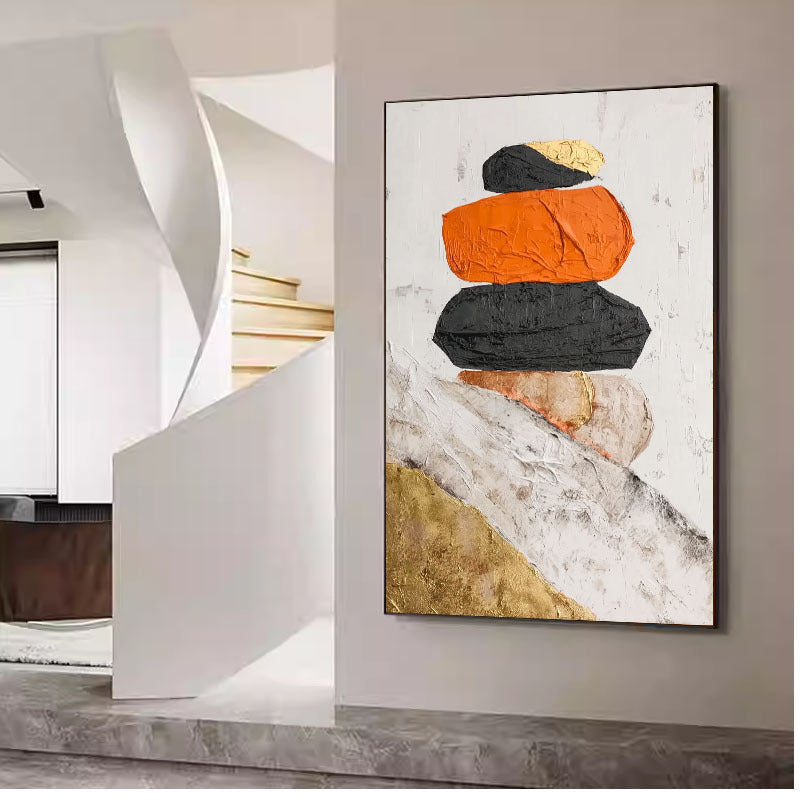 Abstrakte Texturierte Leinwand Wandkunst Dekor