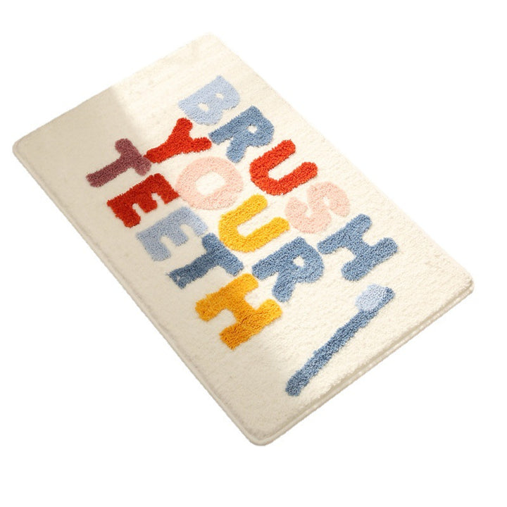 Plüsch-Badezimmermatte mit motivierendem Spruch