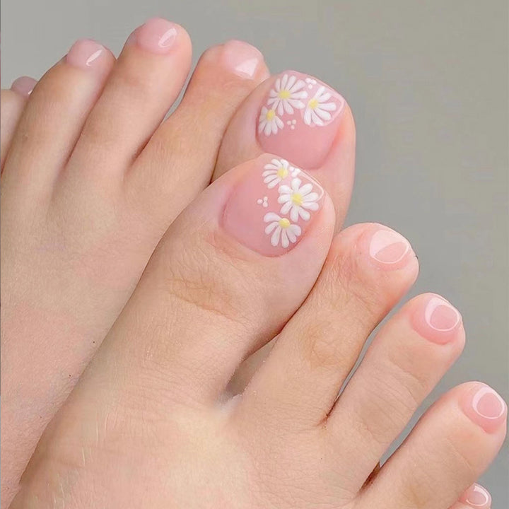 Glitzernde French Tip Zehennagelkunst
