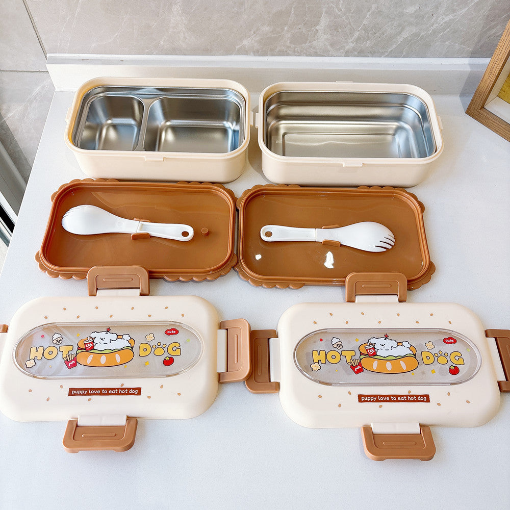 Cartoon-Themen Lebensmittelaufbewahrung Bento Box Mit Besteck