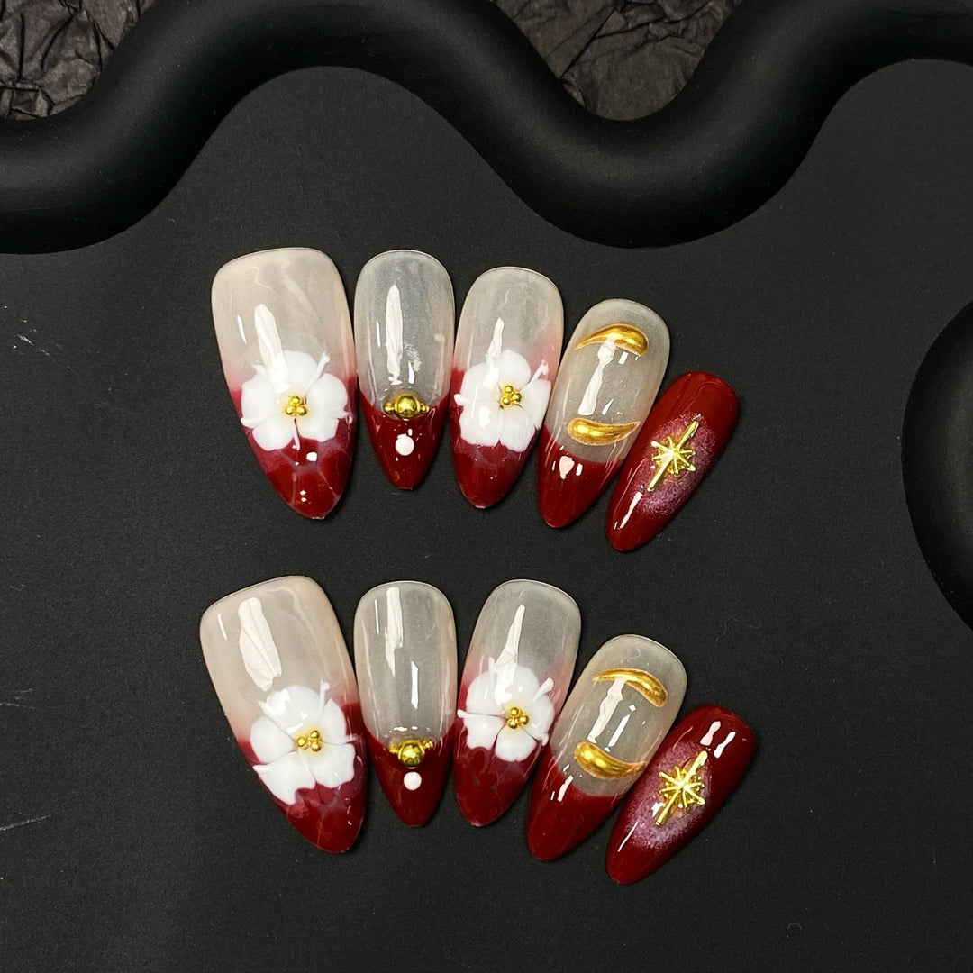 Dekorative Acryl Press-On Nagelkunst