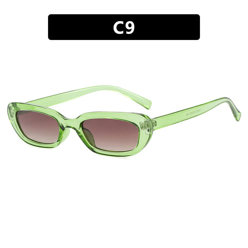 Damen modische Katzenaugen-Sonnenbrille mit transparentem Kunststoffrahmen und UV-Schutz Karnz