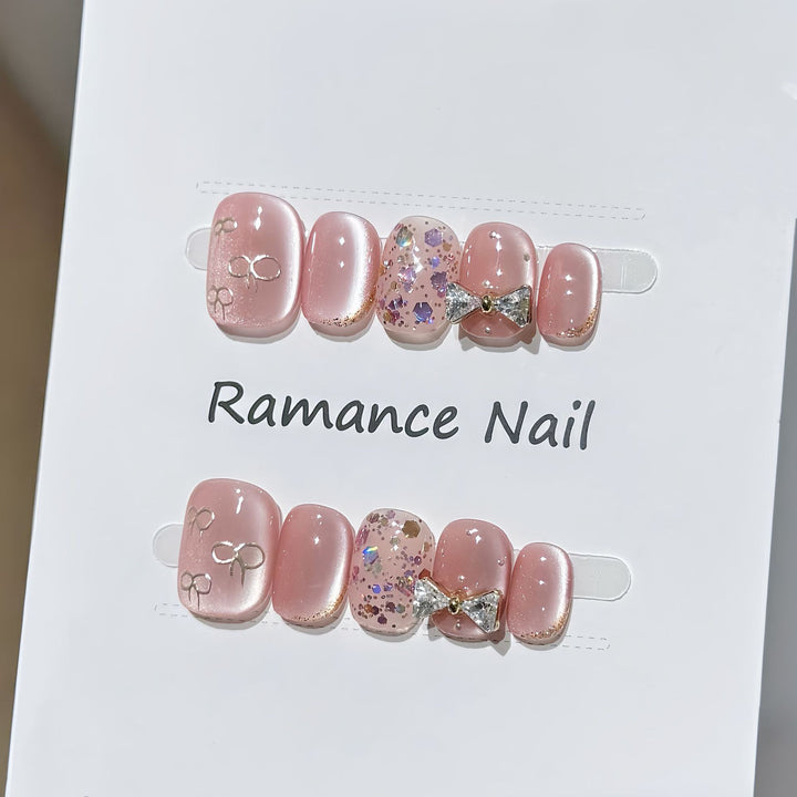 Glamouröse Strass Press-On Nagelset Karnz
