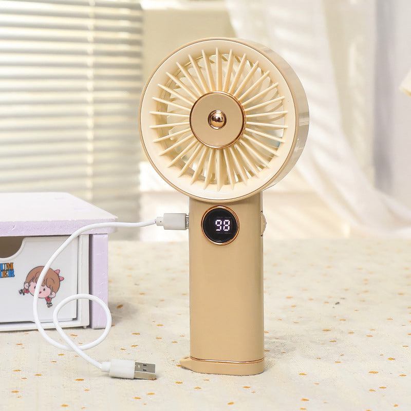 Damen Tragbarer Handventilator mit Digitalanzeige und USB-Ladefunktion Karnz