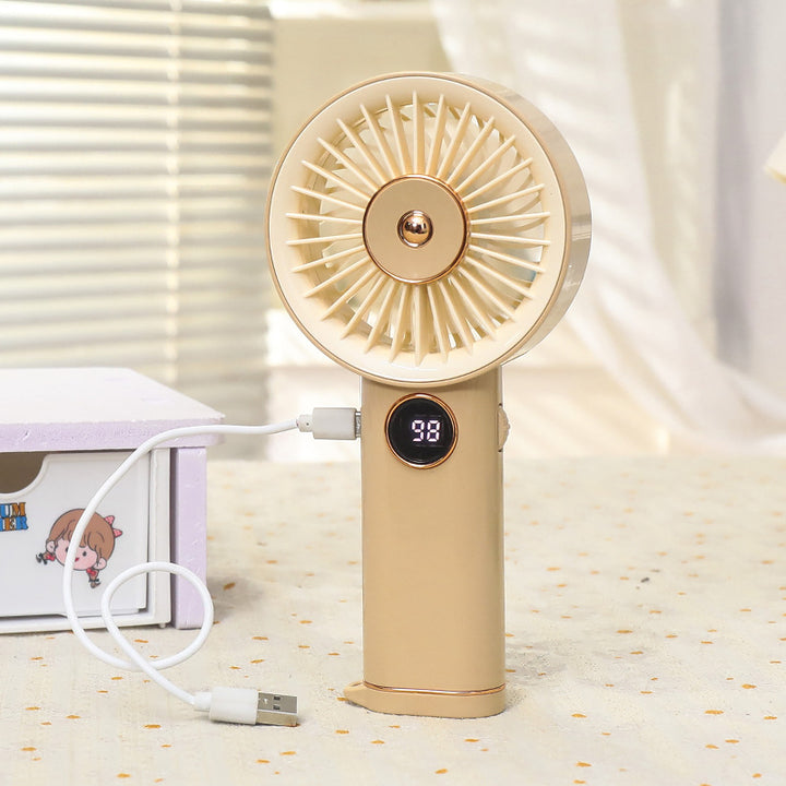 Damen Tragbarer Handventilator mit Digitalanzeige und USB-Ladefunktion Karnz