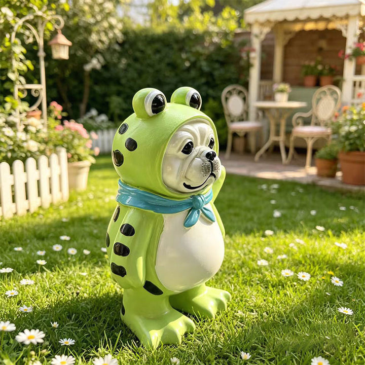 Dekorative Hundefigur mit Froschmotiv Karnz