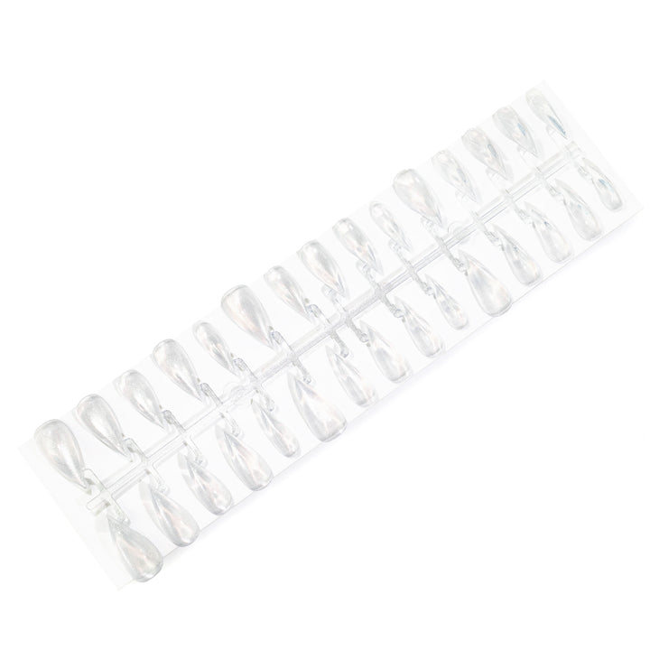 Premium Klare Press-On Nagelset
