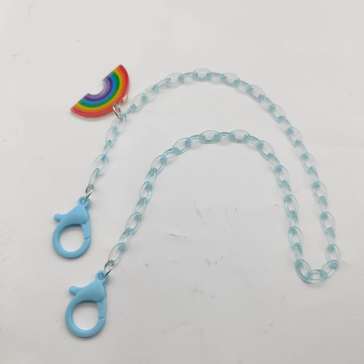Brillenband Aus Transparentem Kunstharz mit Regenbogenanhänger Karnz