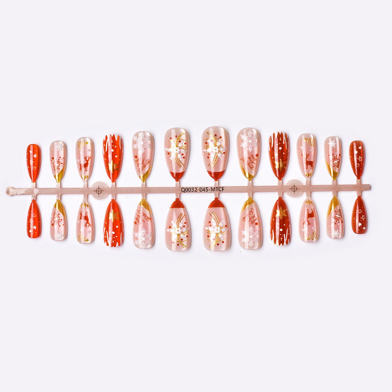 Festliches Themen-Weihnachts-Press-On-Nagelkunst-Set