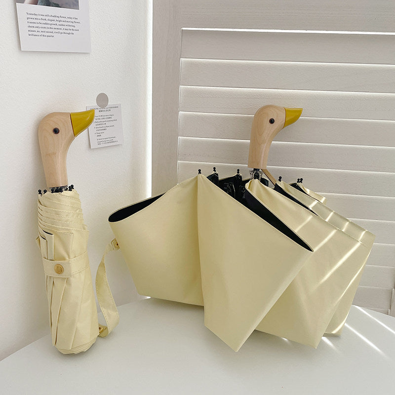 Damen Faltbarer Regenschirm mit einzigartigem Enten-Griff Karnz
