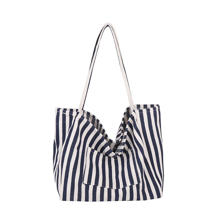 Geräumige gestreifte Strandtasche
