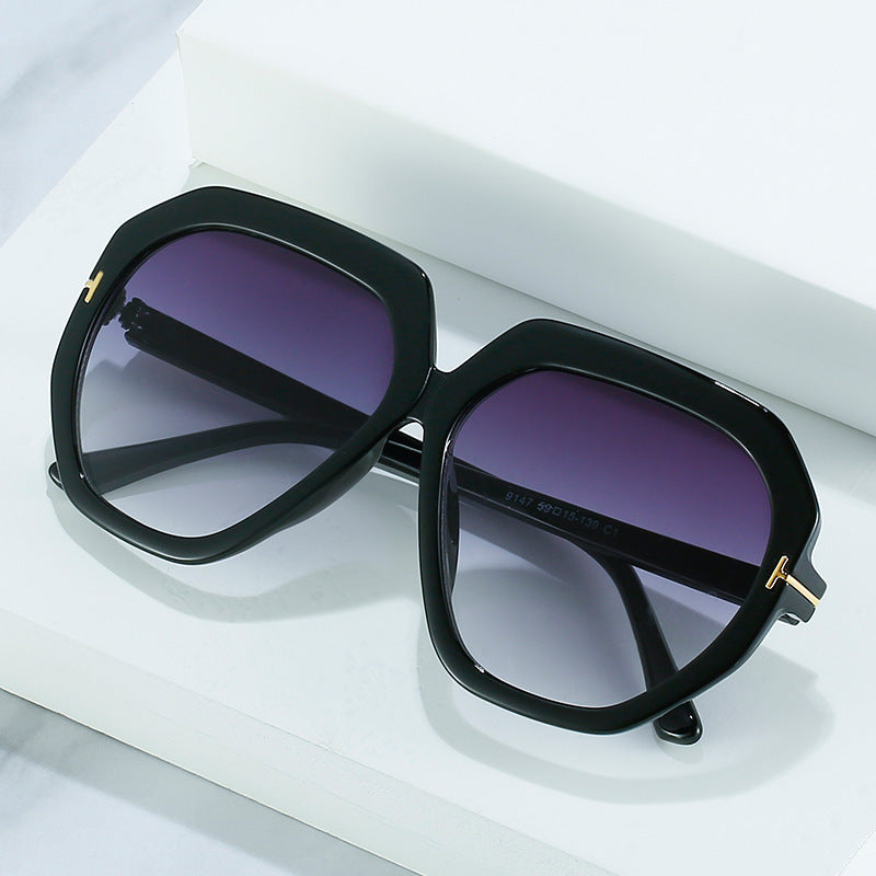 Modebewusste Übergroße Sechseckige Sonnenbrille Karnz