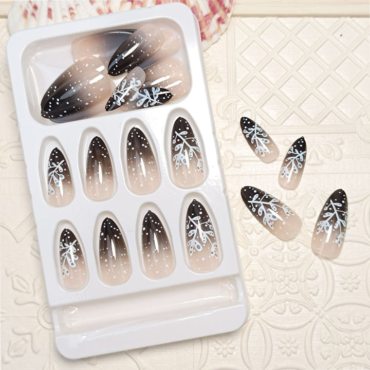 Künstlerisches Glitter Press-On Nagelset Karnz