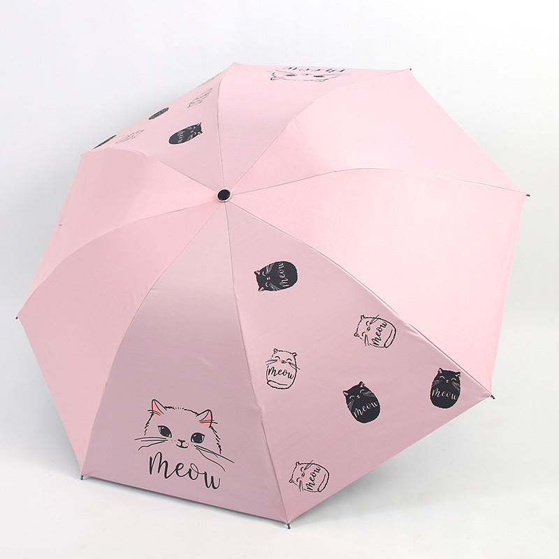 Damen Regenschirm mit verspieltem Katzenmotiv Karnz