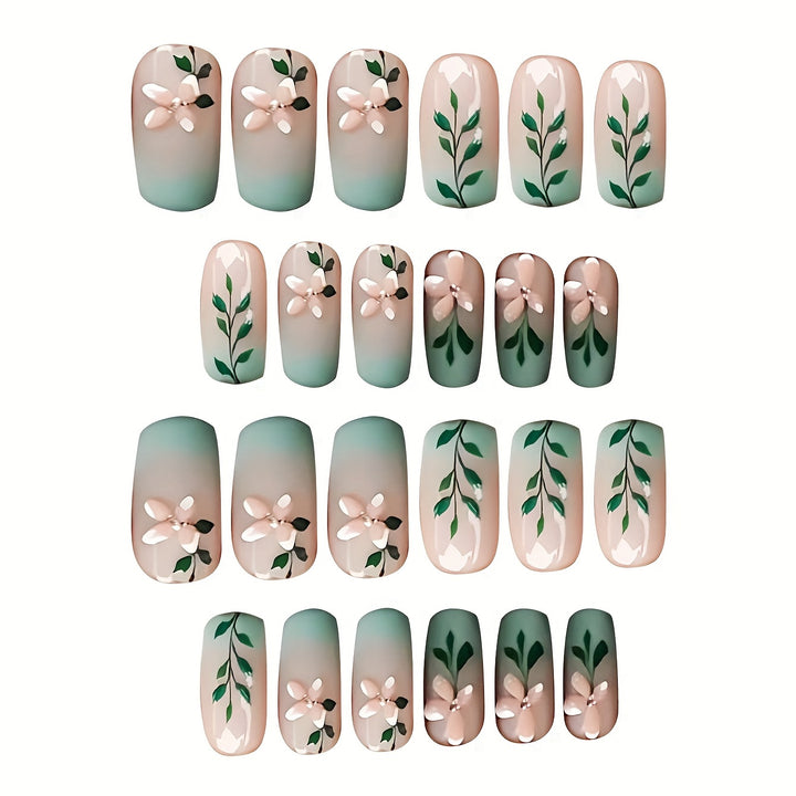 Floral Design Press-On Nail Set Karnz