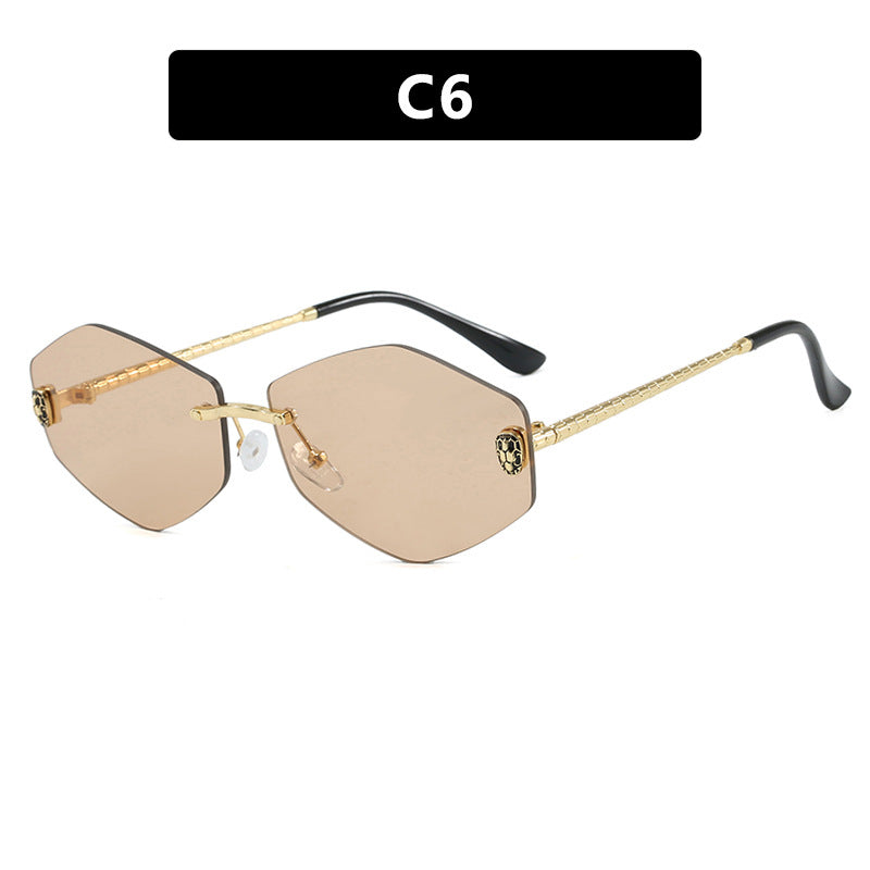 Damen geometrische Sonnenbrille im modernen Design mit elegantem Metallrahmen Karnz