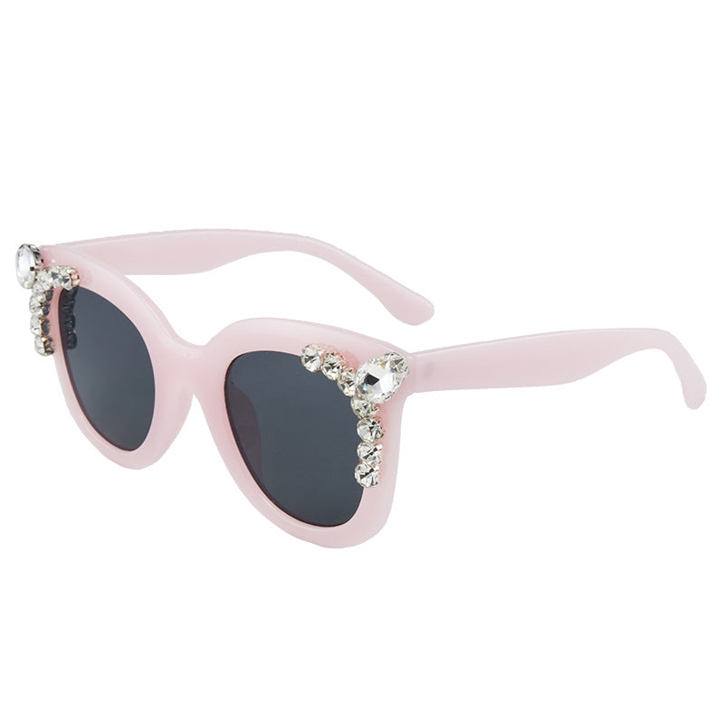 Rhinestone-besetzte Katzenaugen-Sonnenbrille