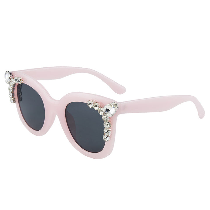 Rhinestone-besetzte Katzenaugen-Sonnenbrille