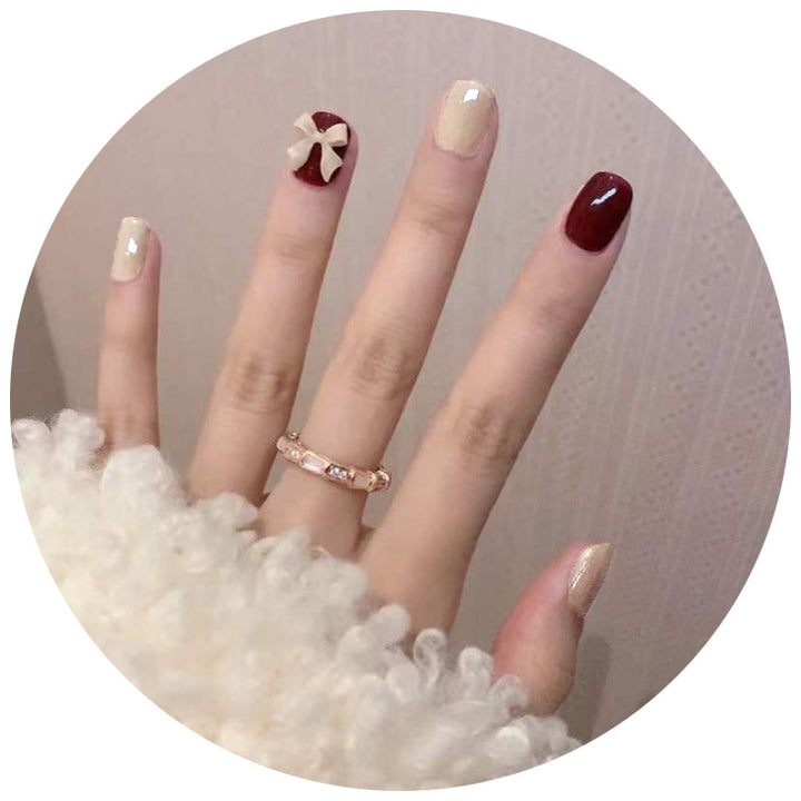 Kreatives Bow-Dekoriertes Press-On Nail Set