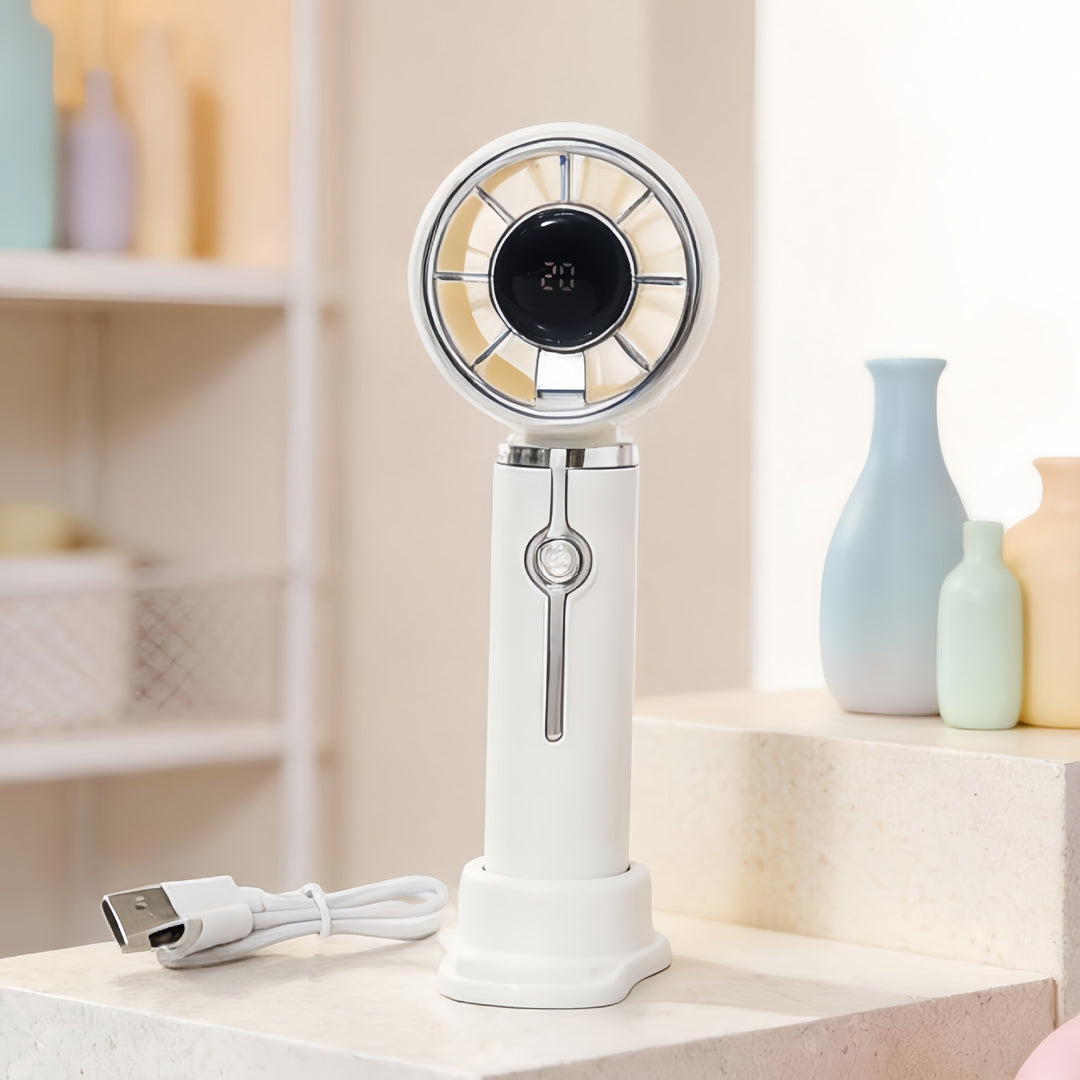 Damen Tragbarer Mini-Lüfter mit USB-Ladefunktion und stylischem Design Karnz