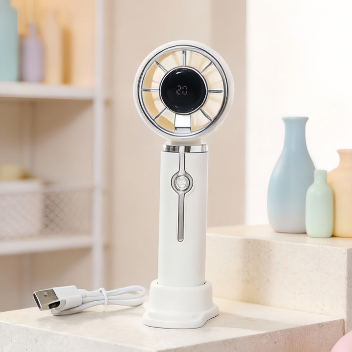 Damen Tragbarer Mini-Lüfter mit USB-Ladefunktion und stylischem Design Karnz